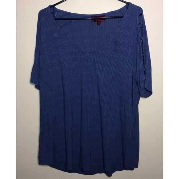 Jennifer Lopez Women's Tunic Top  Blue Cold Shoulder Sized Xxl Casual Shirt - Picture 3 of 8